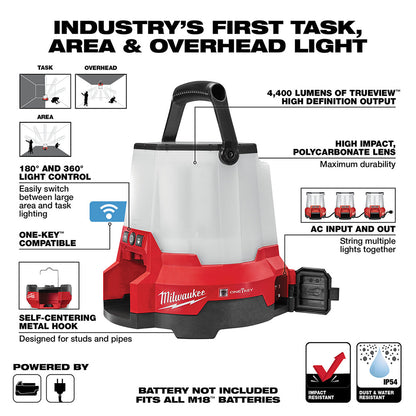Milwaukee 2146-20 M18 RADIUS Luz de obra compacta LED con ONE-KEY