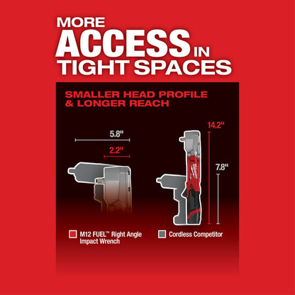 Milwaukee 2564-20 M12 FUEL Llave de impacto angular de 3/8" (solo herramienta)