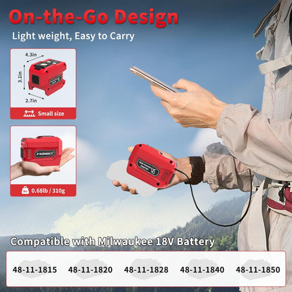 220W Power Inverter Compatible with Milwaukee M18 Battery