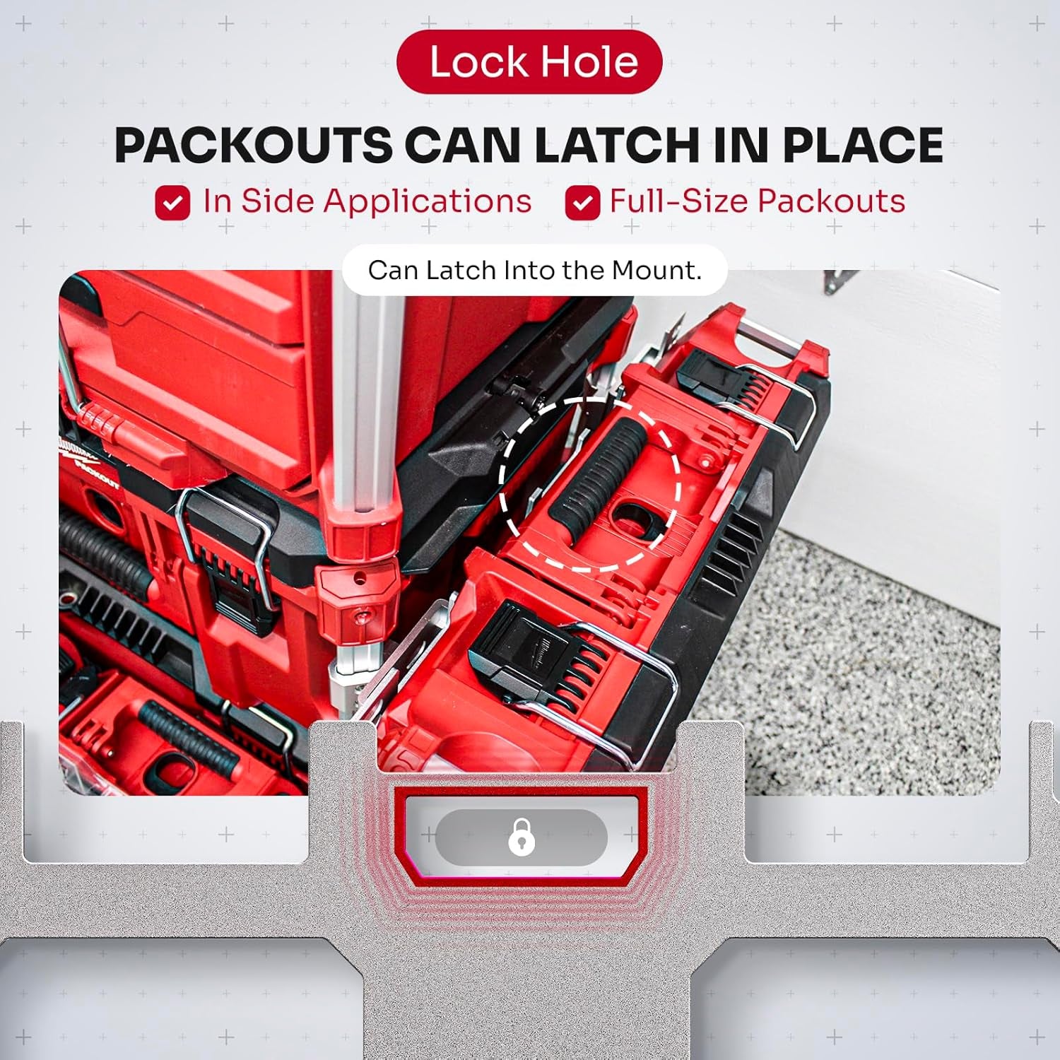 Packout Front & Side Mounting Plate — Anodized Aluminum, Silver