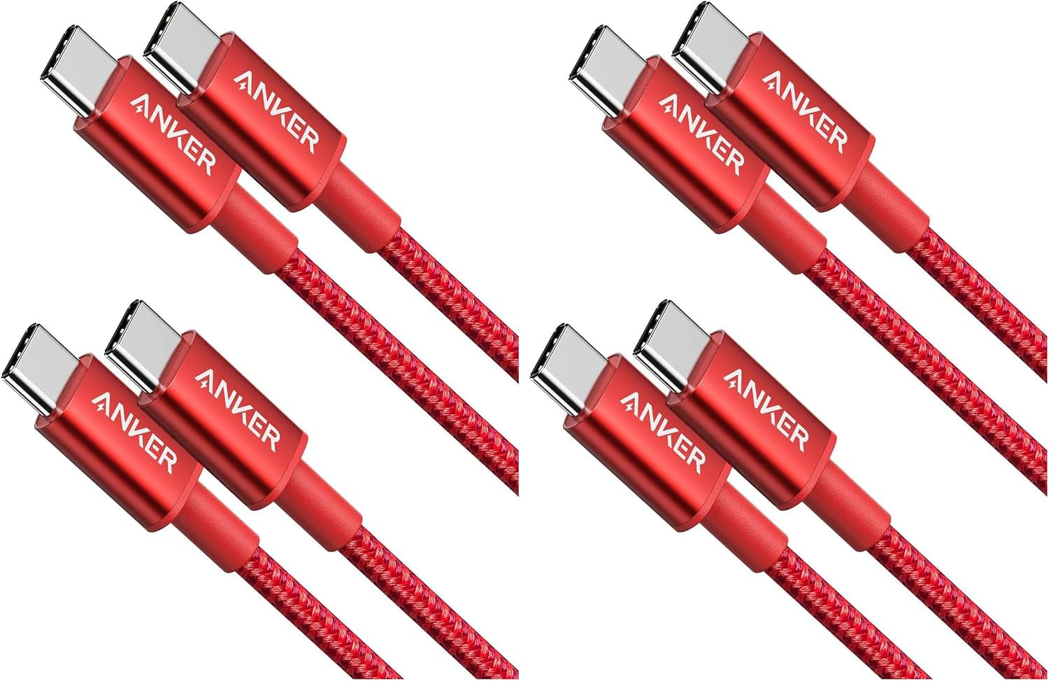 Anker USB C to USB C Cable, Type-C 60W Fast Charging Cable (3.3 FT, 2Pack) for Iphone 17 Series, Ipad Mini 6 and More (Red) (Pack of 2)