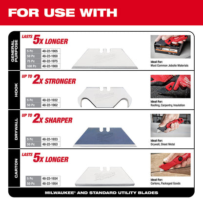 Cúter plegable FASTBACK Milwaukee 48-22-1501