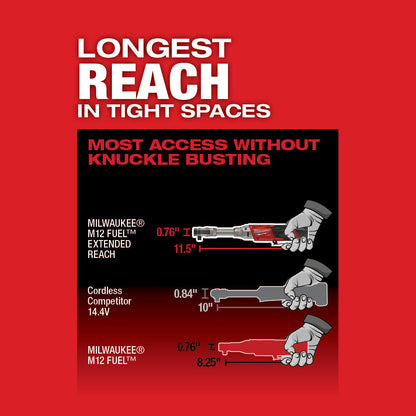 Milwaukee 2560-20 M12 FUEL Llave de carraca de alcance extendido de 3/8 pulg.