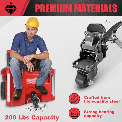 Steel Front Caster Wheel Kit for Milwaukee Packout Rolling Toolbox