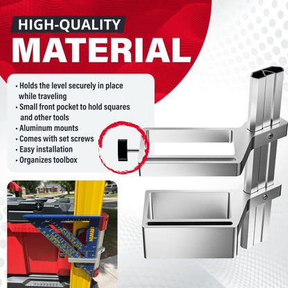 Packout Level Mount Holder — Left Side (6061 Aluminum)