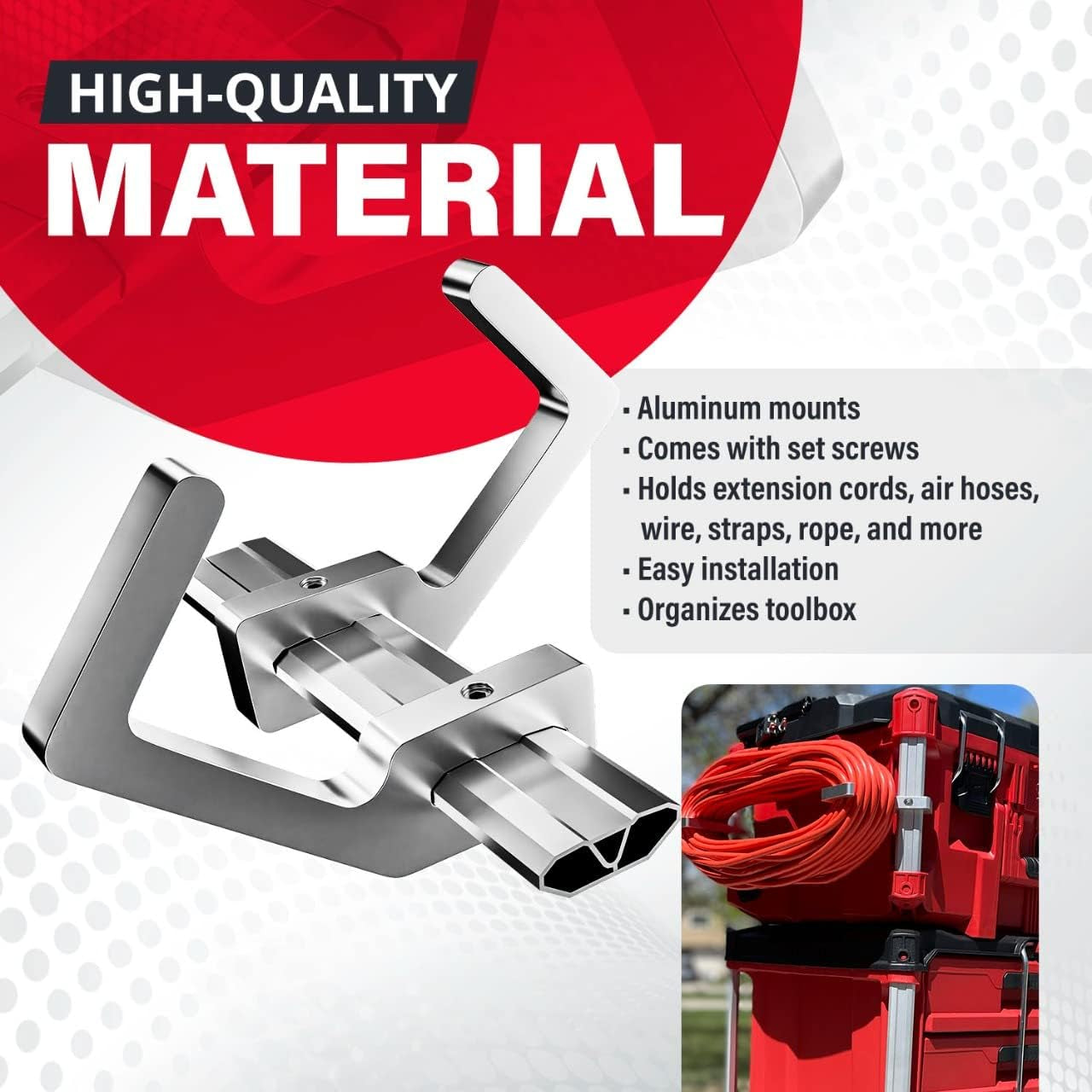 Extension Cord Holder for Alpha Rail System — Fits Milwaukee Packout