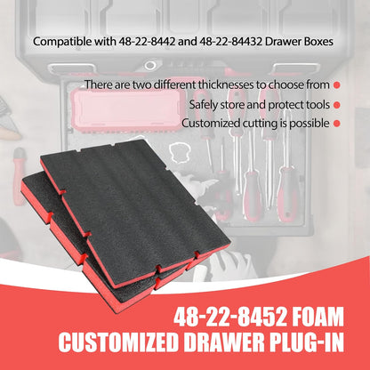 48-22-8452 Packout Foam Inserts for Milwau-Kee Packout Drawer Foam（Red）