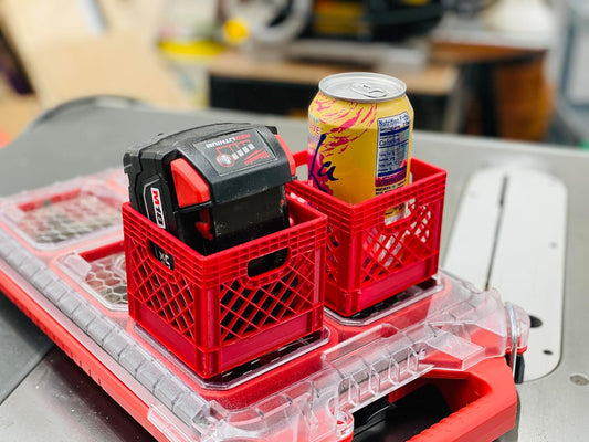 Feet Mounting Milwaukee Packout Mini Crate | Storage Organizer for Tools | Small Tool Holder, Black & Red (Red)