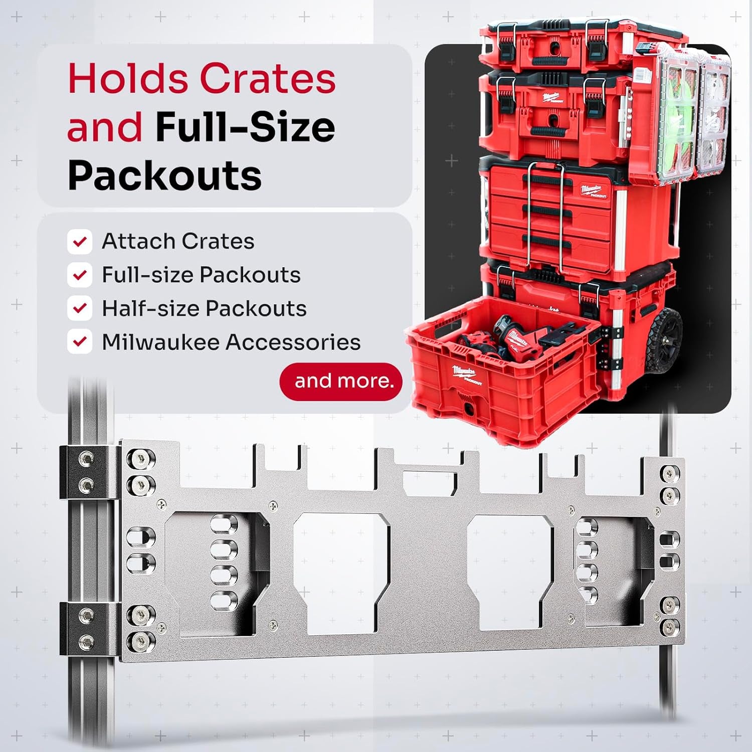 Packout Front & Side Mounting Plate — Anodized Aluminum, Silver