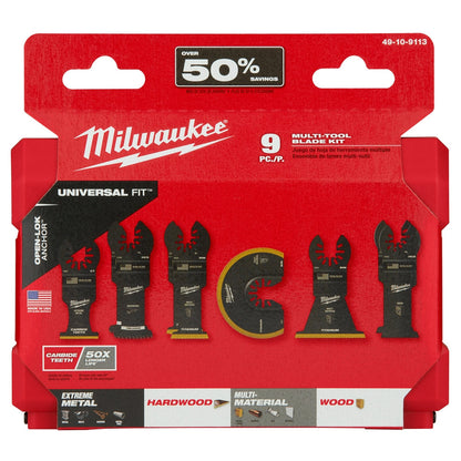 Milwaukee 49-10-9113 Milwaukee OPEN-LOK 9PC MULTI-TOOL BLADE KIT