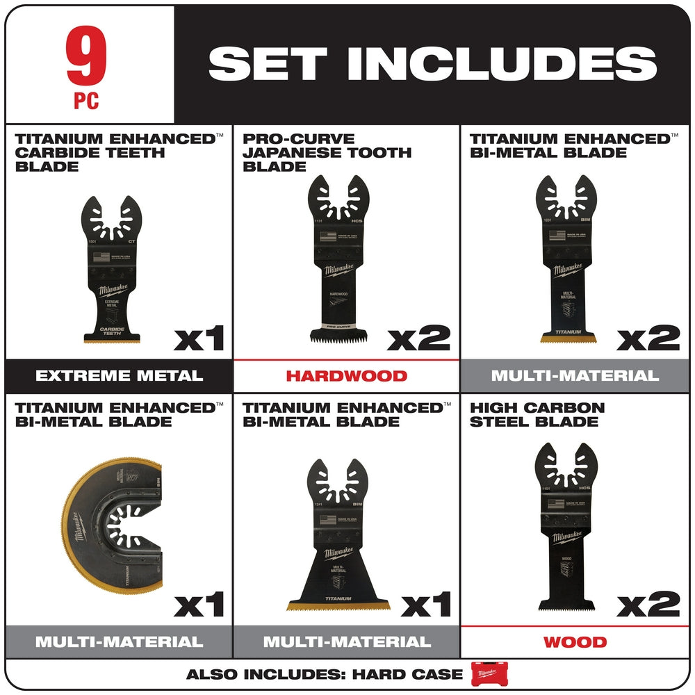 Milwaukee 49-10-9113 Milwaukee OPEN-LOK 9PC MULTI-TOOL BLADE KIT