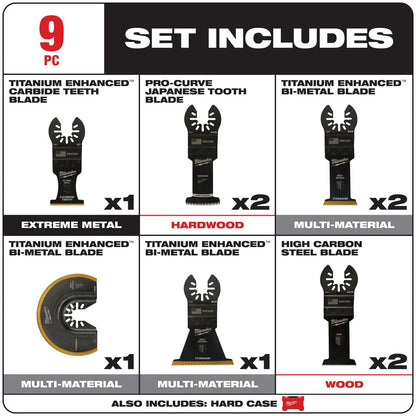 Milwaukee 49-10-9113 Milwaukee OPEN-LOK 9PC MULTI-TOOL BLADE KIT
