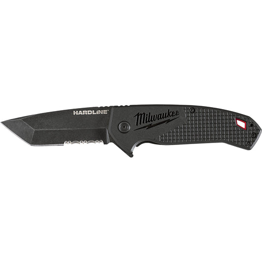 Milwaukee 48-22-1998 Cuchillo de bolsillo con hoja dentada tanto HARDLINE de 3 pulgadas