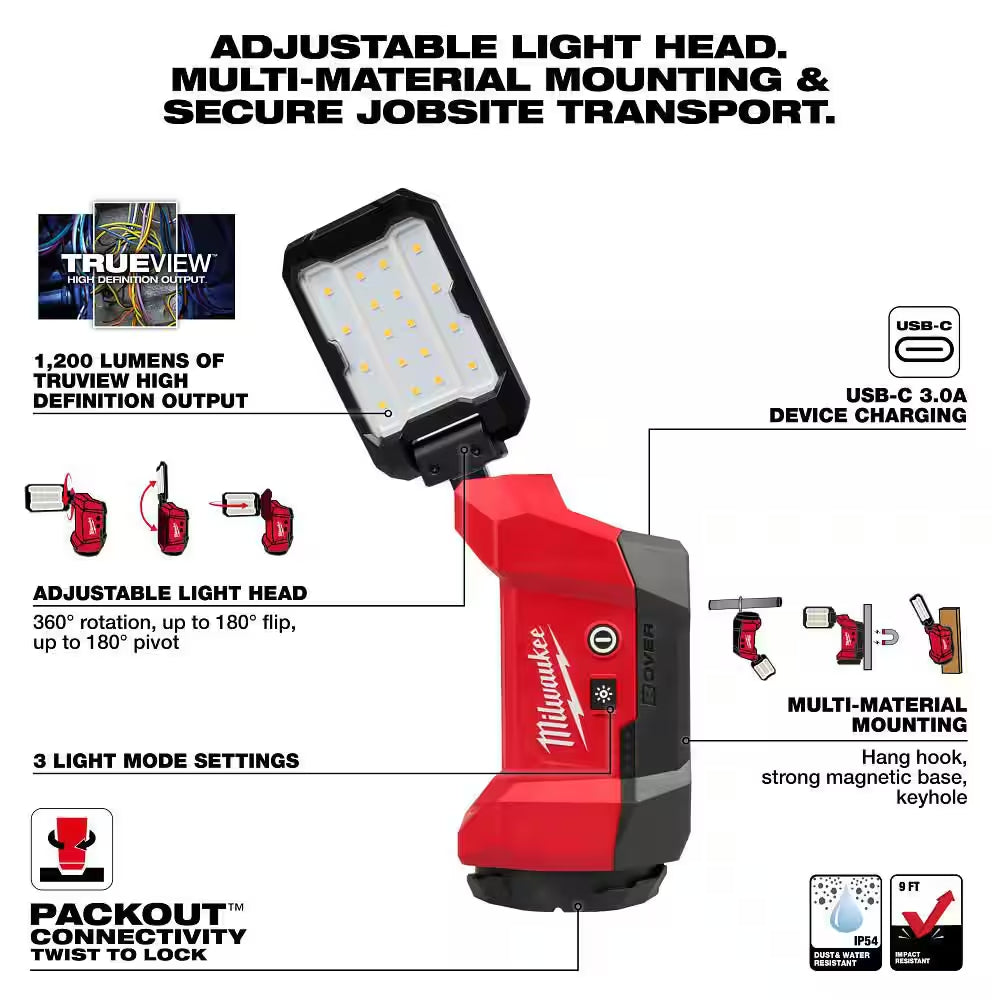 M12 ROVER Multi-Directional Flood Light W/ PACKOUT Compatibility (Tool-Only)