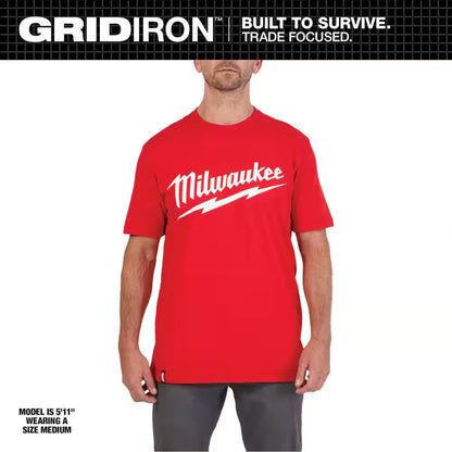 Milwaukee Heavy Duty Short-Sleeve T-Shirt — Red